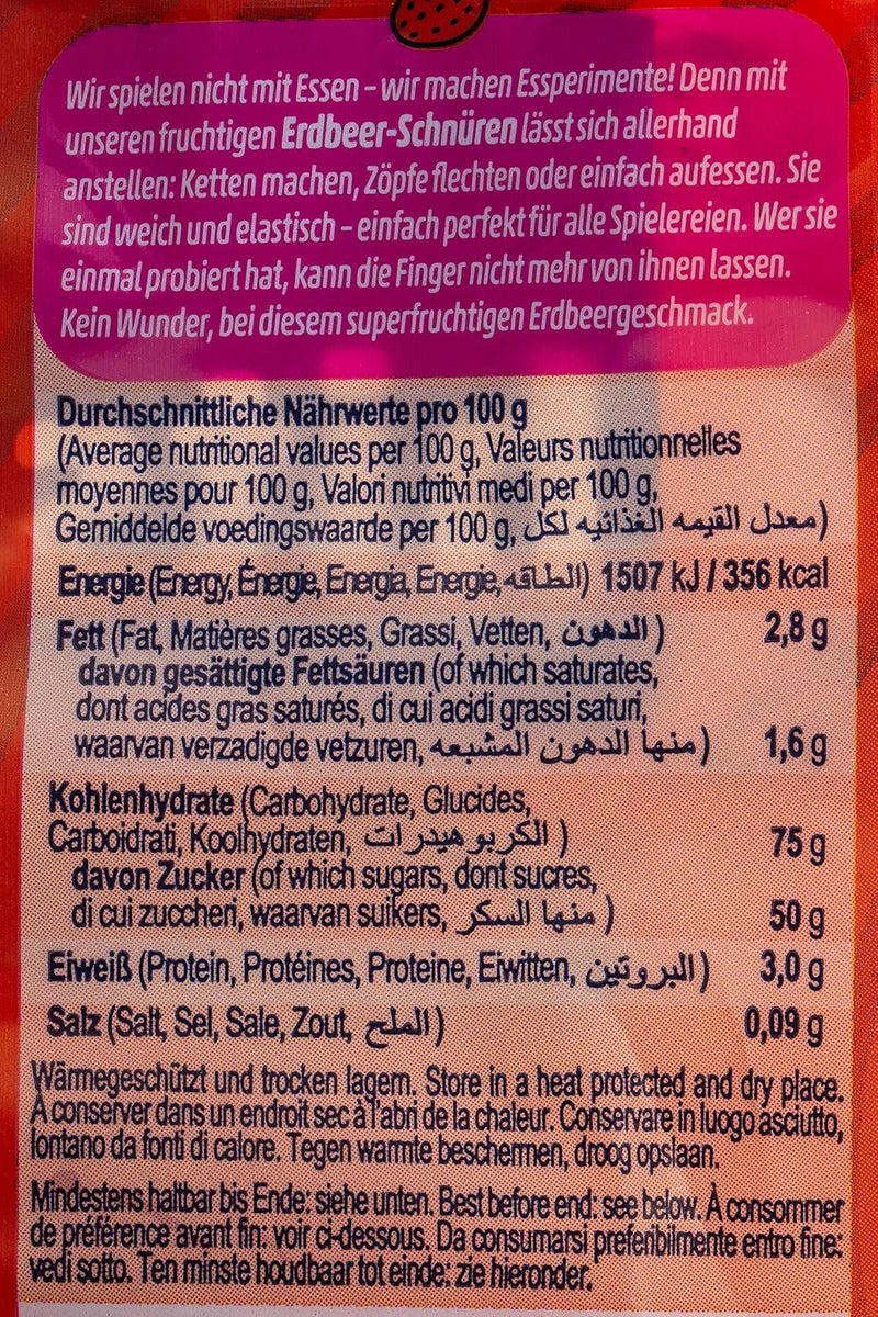 Hitschler Laces Straw Fruitgums 125g - Sour Vegan Gummy Candy - Image 2
